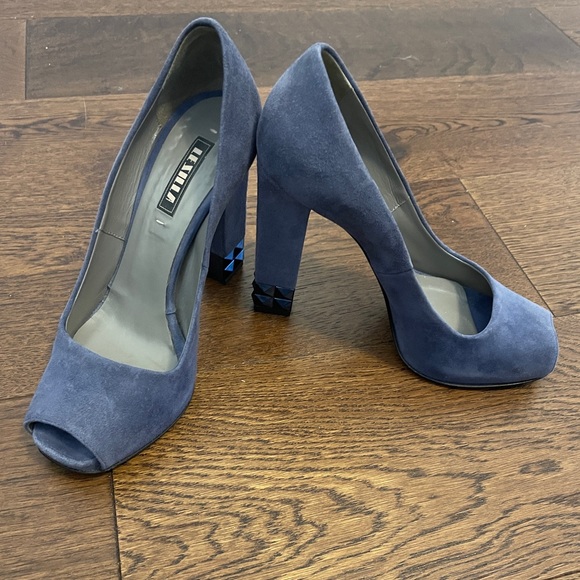 Le Silla blue suede open-toe heels - Picture 6 of 7